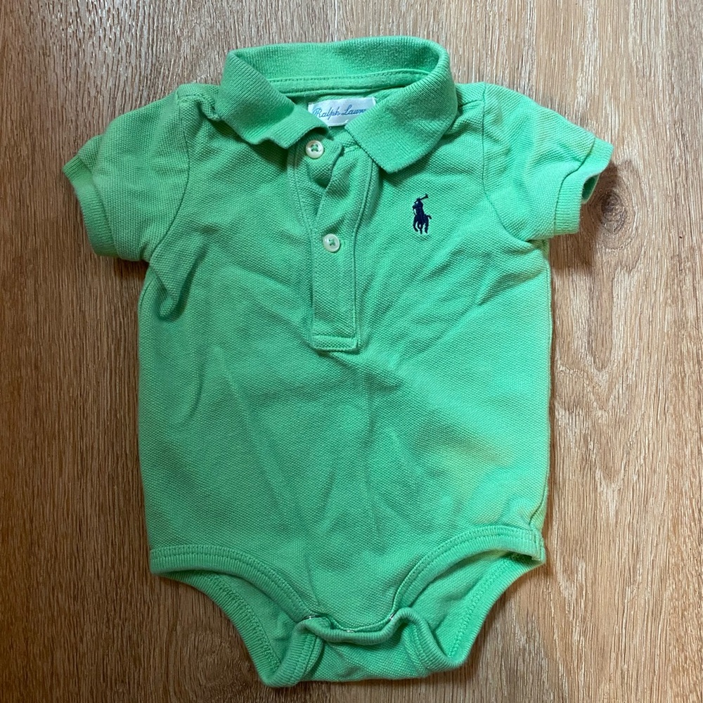 Ralph Lauren Green Polo Baby Bodysuit
